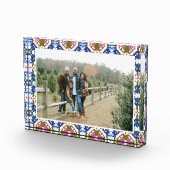 Custom Happy Green Bright Blue Christmas Keepake Fotoblock (Rechts)
