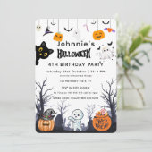 Custom Happy Halloween Geburtstag Einladung (Stehend Vorderseite)