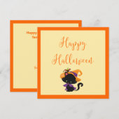 Custom Happy Halloween Hexenkätzchen Orange Border (Vorne/Hinten)