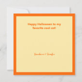 Custom Happy Halloween Hexenkätzchen Orange Border (Rückseite)