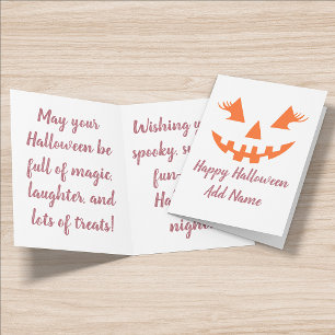 Custom Happy Halloween Kürbislaterne Pumpkin Karte