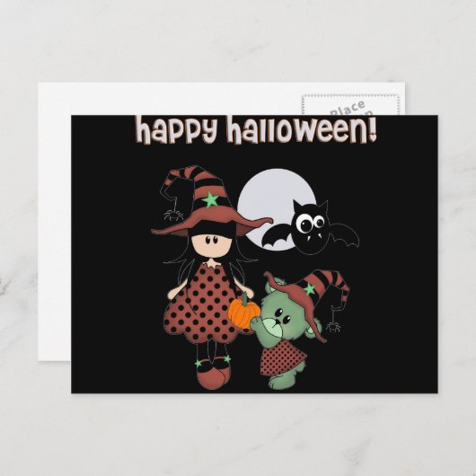 Custom Happy Halloween Postkarte (Vorne/Hinten)