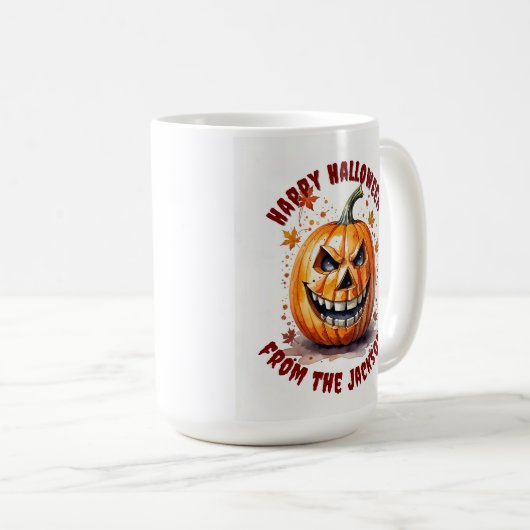 Custom Happy Halloween Pumpkin Coffee Cup Kaffeetasse (VorderseiteRechts)