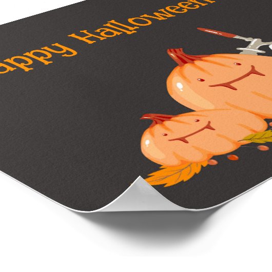 Custom Happy Halloween Pumpkins & Bier Poster (Ecke)