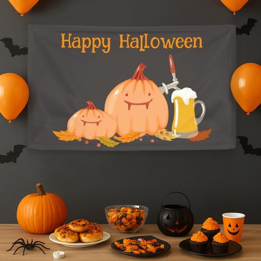 Custom Happy Halloween Pumpkins & Bierbanner Banner