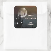 Custom Happy Halloween Quadratischer Aufkleber (Tasche)