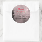 Custom Happy Halloween Red Full Moon und Ravens Runder Aufkleber (Tasche)