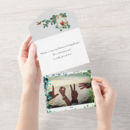 Custom Happy Holidays Chic Rustic Vintag Ephemera All In One Einladung