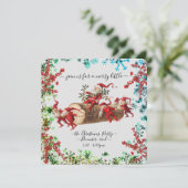 Custom Happy Holidays Chic Rustic Vintag Ephemera Einladung (Stehend Vorderseite)