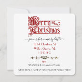 Custom Happy Holidays Chic Rustic Vintag Ephemera Einladung (Rückseite)