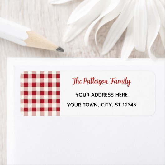 Custom Happy Holidays Fun Classic Plaid Red  (Insitu)