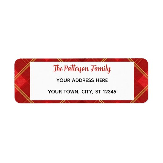 Custom Happy Holidays Fun Classic Plaid Red  (Vorne)