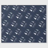 Custom Happy Holidays Navy festliche Spruce Geschenkpapier (Flach)