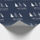 Custom Happy Holidays Navy festliche Spruce Geschenkpapier (Ecke)
