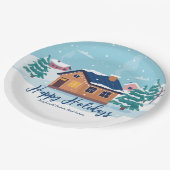 Custom Happy Holidays Real Anwesen Company Party Pappteller (Schrägansicht)