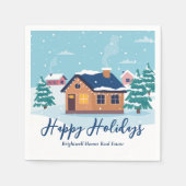 Custom Happy Holidays Real Anwesen Company Party Serviette (Vorderseite)