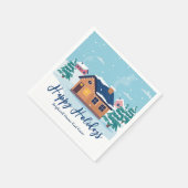 Custom Happy Holidays Real Anwesen Company Party Serviette (Ecke)