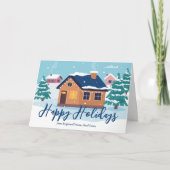 Custom Happy Holidays Real Anwesen Company Winter Feiertagskarte (Vorderseite)