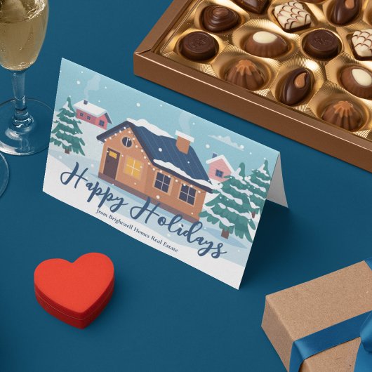 Custom Happy Holidays Real Anwesen Company Winter Feiertagskarte
