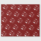 Custom Happy Holidays Red Festive Spruce Geschenkpapier (Flach)