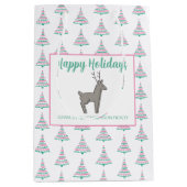 Custom Happy Holidays Weihnachtsbaum Mittlere Geschenktüte (Vorderseite)