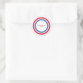 Custom Happy Independence Day Red White Blue Runder Aufkleber (Tasche)