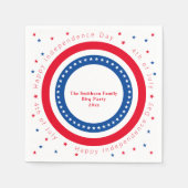 Custom Happy Independence Day Red White Blue Stars Serviette (Vorderseite)