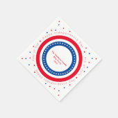 Custom Happy Independence Day Red White Blue Stars Serviette (Ecke)