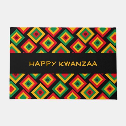 Custom HAPPY KWANZAA Fußmatte (Vorderseite)
