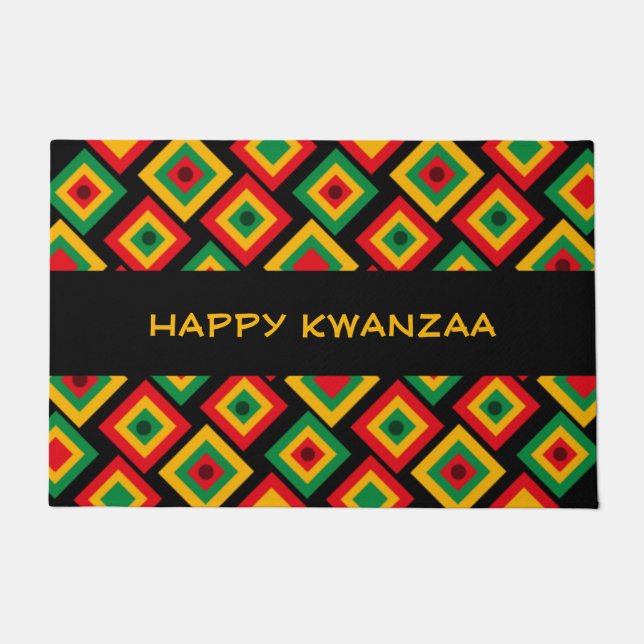 Custom HAPPY KWANZAA Fußmatte (Vorderseite)