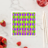 Custom Happy MARDI GRAS Diamonds Disposable Paper Serviette (Beispiel)