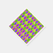 Custom Happy MARDI GRAS Diamonds Disposable Paper Serviette (Ecke)