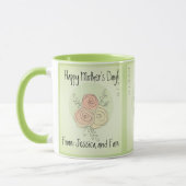 Custom Happy Mother's Day Limone Kunst Rose Tasse (Links)