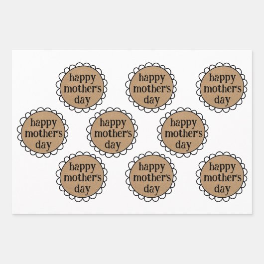 Custom HAPPY MUTTER'S DAY Scalloping Edge Geschenk Geschenkpapier Set (Vorderseite 3)