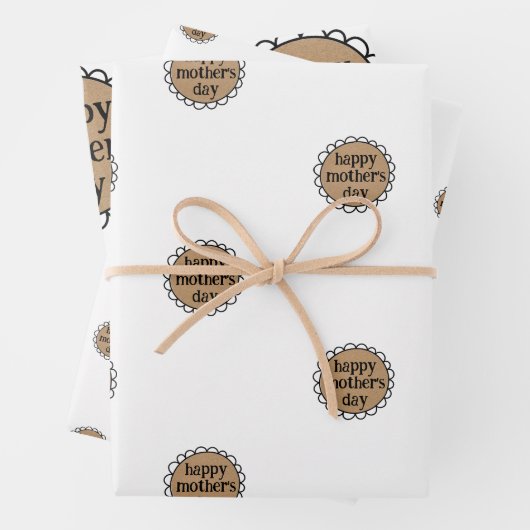 Custom HAPPY MUTTER'S DAY Scalloping Edge Geschenk Geschenkpapier Set (Beispiel)