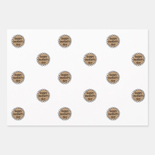 Custom HAPPY MUTTER'S DAY Scalloping Edge Geschenk Geschenkpapier Set (Vorderseite)