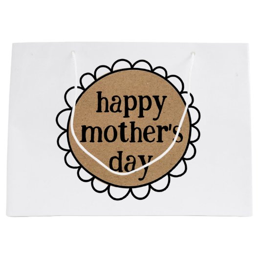 Custom HAPPY MUTTER'S DAY Scalloping Edge Große Geschenktüte (Vorderseite)