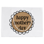 Custom HAPPY MUTTER'S DAY Scalloping Edge Große Geschenktüte (Rückseite)