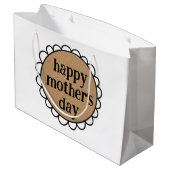 Custom HAPPY MUTTER'S DAY Scalloping Edge Große Geschenktüte (Rückseite Schrägansicht)