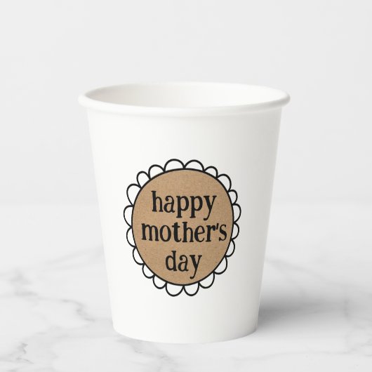 Custom HAPPY MUTTER'S DAY Scalloping Edge Pappbecher (Vorderseite)