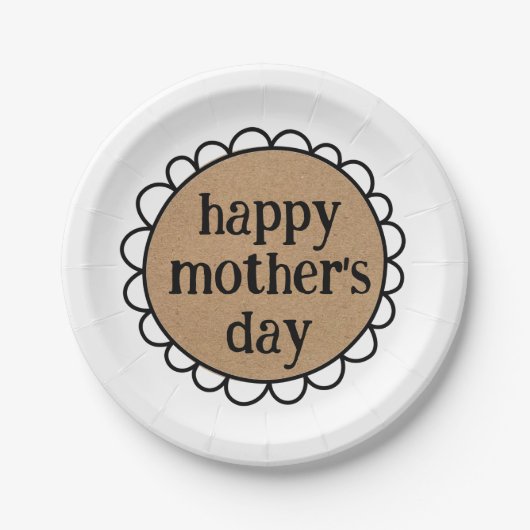 Custom HAPPY MUTTER'S DAY Scalloping Edge Pappteller (Vorderseite)