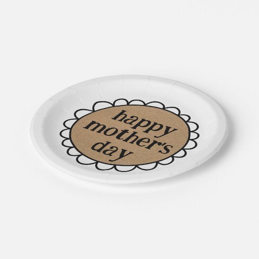 Custom HAPPY MUTTER'S DAY Scalloping Edge Pappteller (Schrägansicht)
