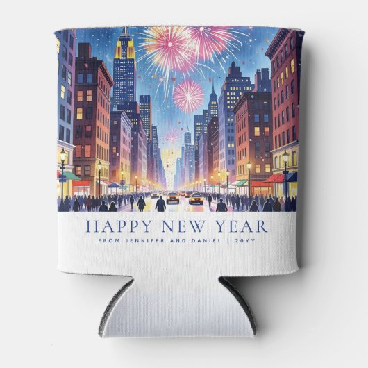 Custom Happy New Year New York City Fireworks Dosenkühler (Vorderseite)