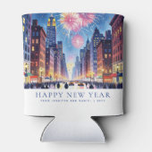 Custom Happy New Year New York City Fireworks Dosenkühler (Rückseite)