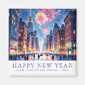 Custom Happy New Year New York City Fireworks Magnet (Vorne)