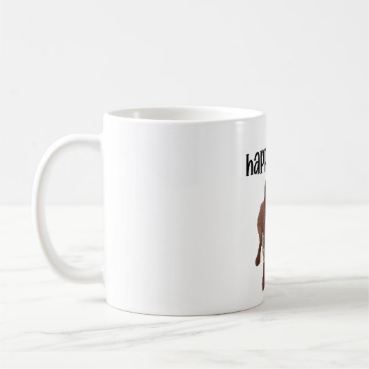 Custom Happy Oaster Dog Tasse (Links)