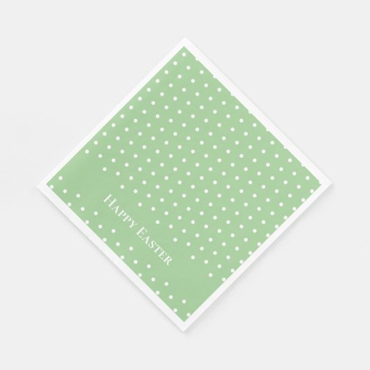 Custom Happy Oaster Mint Green & White Polka Dot Serviette (Ecke)