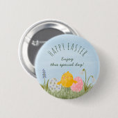 Custom Happy Oaster niedliche Wasserfarbe Button (Vorne & Hinten)