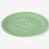 Custom Happy Oaster Pastel Green Oaster Brunch Pappteller (Schrägansicht)