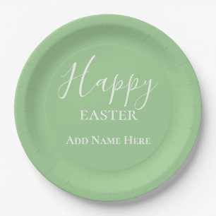 Custom Happy Oaster Pastel Green Oaster Brunch Pappteller